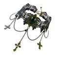 thumbnail image 2 of Crystal Neck Chain Halloween Neck Pendant Lace Choker Cross Dangle Neck Chain, 2 of 2