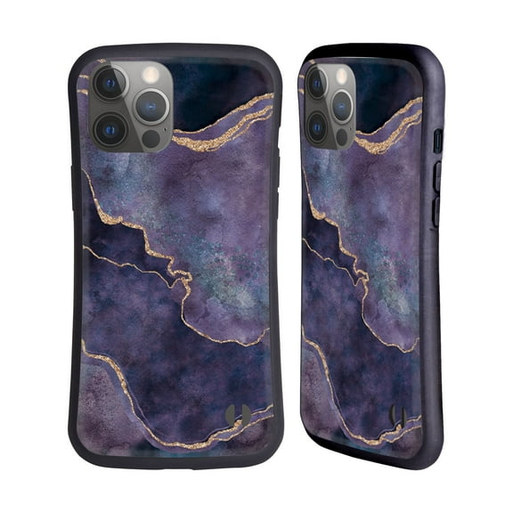 Head Case Designs Officially Licensed LebensArt Mineral Marble Purple Hybrid Case Compatible with Apple iPhone 14 Pro Max