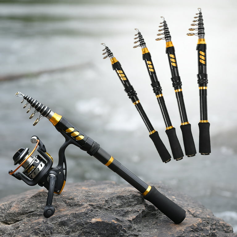Gofishup Fishing Rod and Reel Combos Telescopic Fishing Pole with Reel  Combo Kit Fishing Line Lures Hooks Swivels Set Fishing Accessories with  Tackle