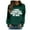 Green, variant on Women Crew Neck Pullover Zip up Hoodie Women Cropped No Hood Women's Pullover Hoodie Letter Print Round Neck Top for Fall & Winter Xl