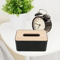 thumbnail image 3 of Shisuyan Rectangular Tissue Box Cover Organizer Black Wood Plastic 1Set 8.3x5.1x3.5in, 3 of 9