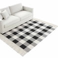 thumbnail image 4 of Vintage Farmhouse Washable Area Rug 3'x5', Black and White Checkered Woven Cotton Tassels Kitchen Rugs, Non Slip Indoor Door Mat Throw Carpet for Entryway Living Room Nursery Laundry Room, 4 of 9