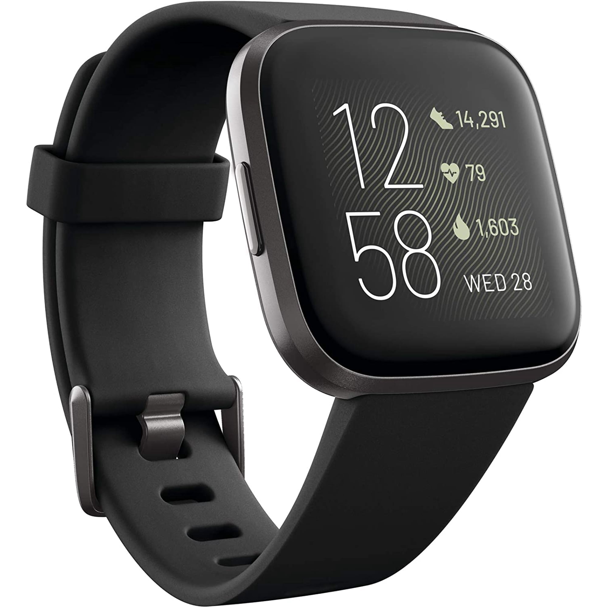 Fitbit Versa 2 Health and Fitness Smartwatch with Black Silicone Band