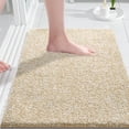 thumbnail image 1 of Alfombra de baño Yimobra, extra suave, antideslizante, color beige claro, 1 of 8