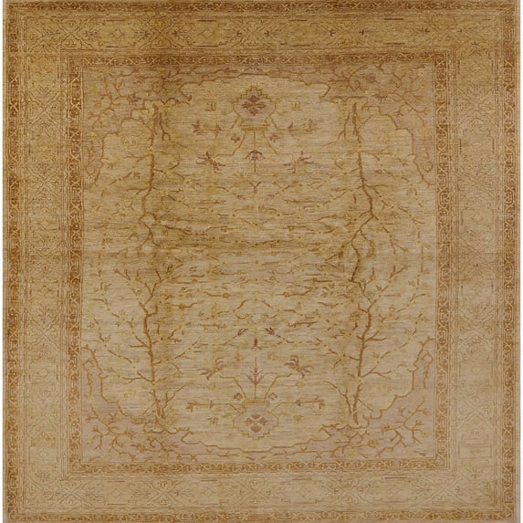 Ahgly Company Machine Washable Indoor Square Industrial Modern Peru Brown Area Rugs, 7' Square