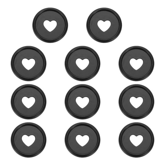 24mm Plastic Book Binding Discs, 11 Pack Discbound Expansion Discs Heart Binder Rings for DIY Notebook Planner, Black