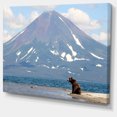 thumbnail image 2 of Grand Ours devant un Volcan - Art Mural sur Toile Paysage, 2 of 3
