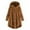 Brown, variant on KIHOUT Spring Winter Warm Coat Women Plus Size Button Plush Tops Hooded Loose Cardigan Wool Coat Winter Jacket,Size S-5XL