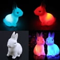 thumbnail image 3 of Fairnull Color Changing Battery Powered LED Night Light Rabbit Lamp Home Table Decor, 3 of 10