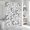thumbnail image 5 of Black Grey Botanical Shower Curtain Set - Small 36" x 72" Washable Bathtub Curtain with 12 Hooks, Watercolor Spring Floral Summer Leaf Waterproof Fabric Shower Curtains for Bathroom/Bathtub Décor, 5 of 6