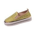 thumbnail image 1 of Womens Shoes Casual Loafers Rhinestone Round Toe Shallow Mouth Thick Sole Solid, 1 of 9