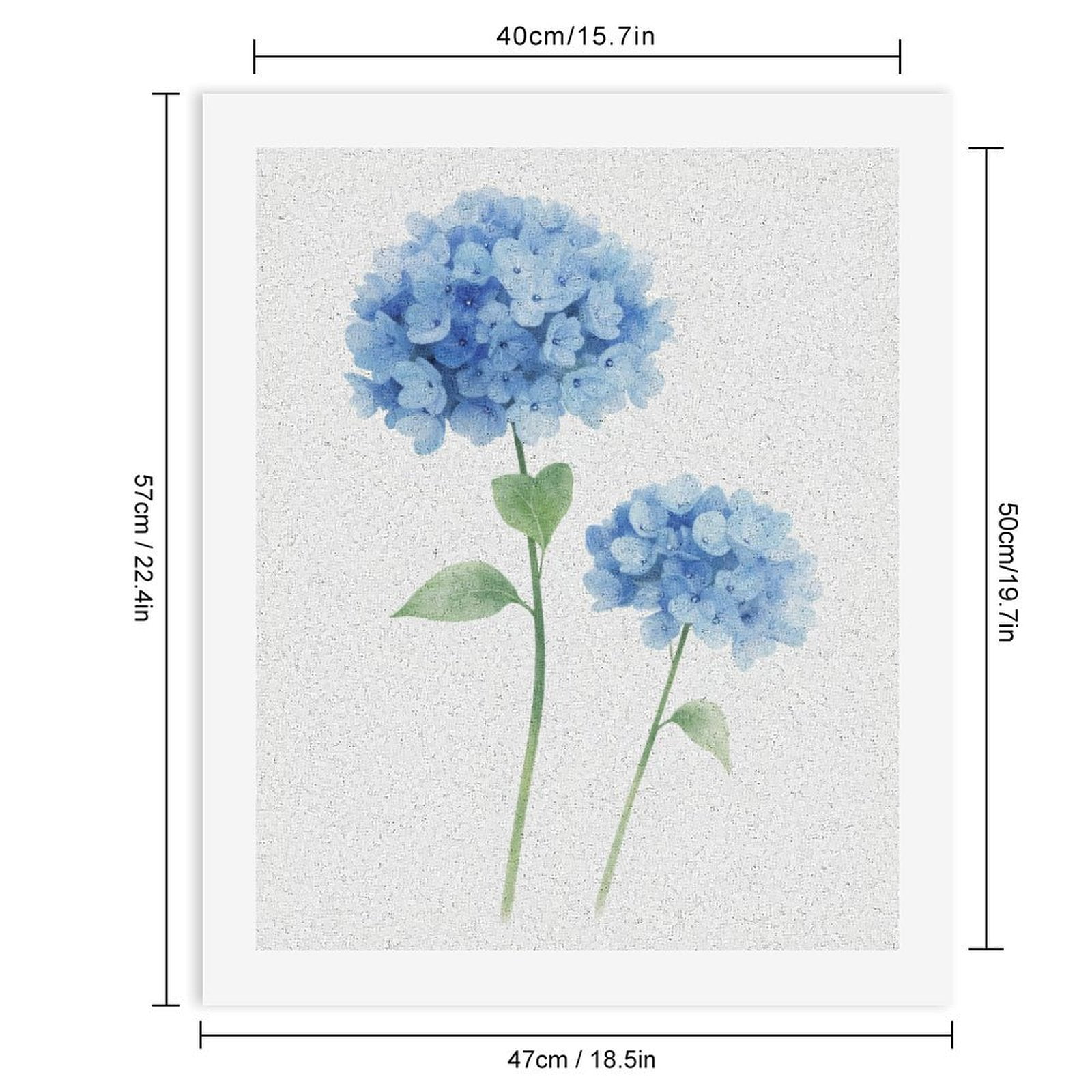 Paint by Numbers Kit for Adults, Blue Floral Watercolor Art Paint by Numbers, Easy Paint by Numbers Kit for Adults Beginner, DIY Adult Paint by Number Kits on Canvas, 12x16in Home Decor