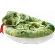 DolliBu Green Snake Giant Stuffed Animal 112 Inches Long, Cuddly & Soft Oversized Animal Plush Toy Pillow, Huggable Jumbo Plushie Toys for Kids & Adults