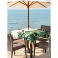 thumbnail image 3 of Outdoor Tablecloth with Umbrella Hole for Patio/Picnic/Party/Camping, Summer Tropical Waterproof Table Cloth Square Cover Washable, Pastoral Palm Trees Botanical Leaves (60"x 60"), 3 of 9