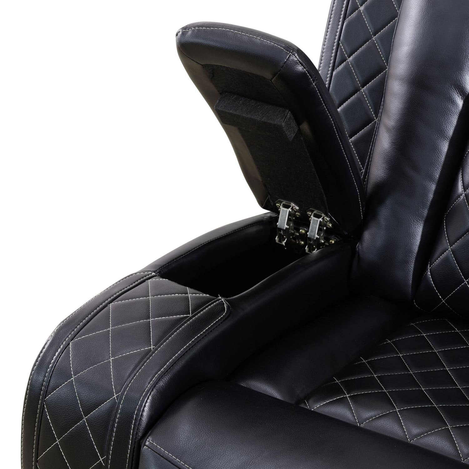 Pon Living Power Recliner Sofa Set, LED-Lit, Black Leather Sectional, USB-Charging, Versatile for Living Room, Apartment, Office, Home Theatre, Ultimate Comfort Experience