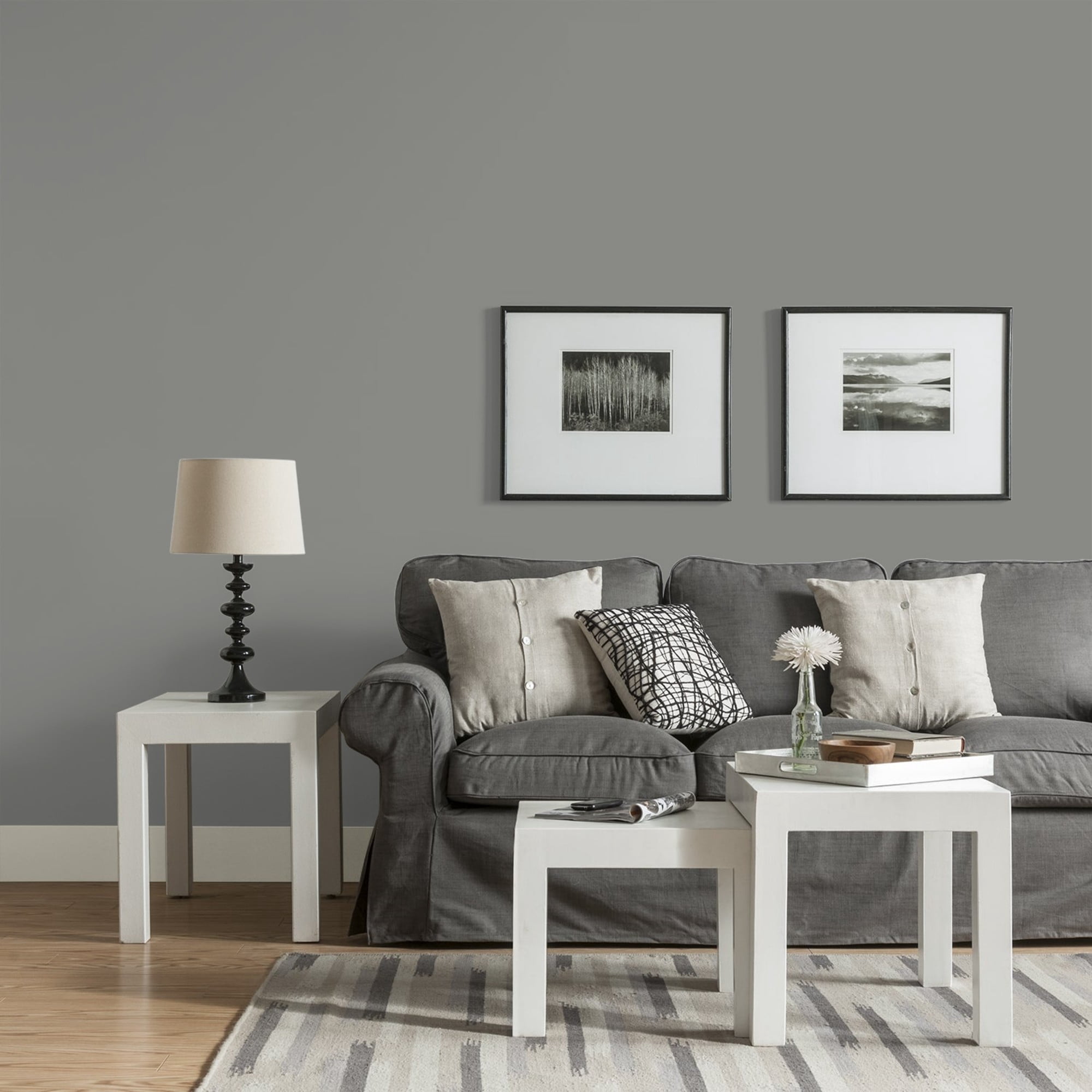 Glidden HEP Downpour / Grey, Eggshell Interior Paint with Primer, 1 Quart