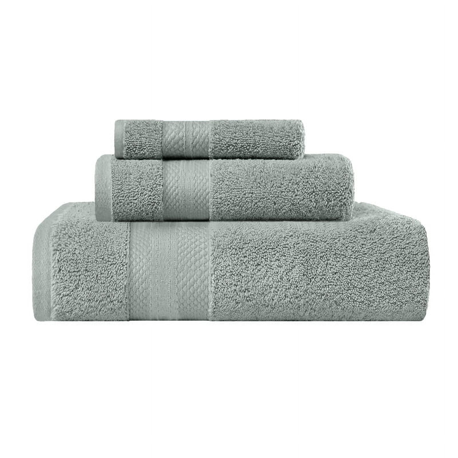 Superior Aria Turkish Cotton 3-Piece Towel Set, Ultra Soft Heavyweight Towels, Olive Green