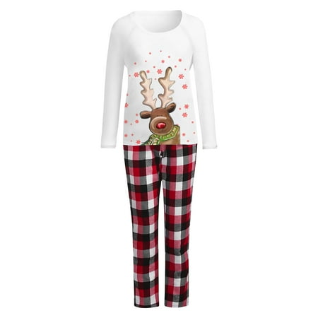 

NECHOLOGY Family Pajamas Christmas Bear Parent Child Ladies Mother s Wear Parent Child Matching Family Pajamas Pants Suit White Medium