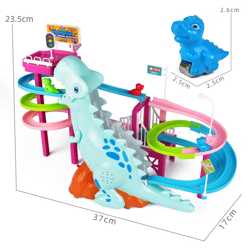 Dinosaurs Music Amusement Puzzle Electric Climb Sliding Railcar Track Kids Toy 