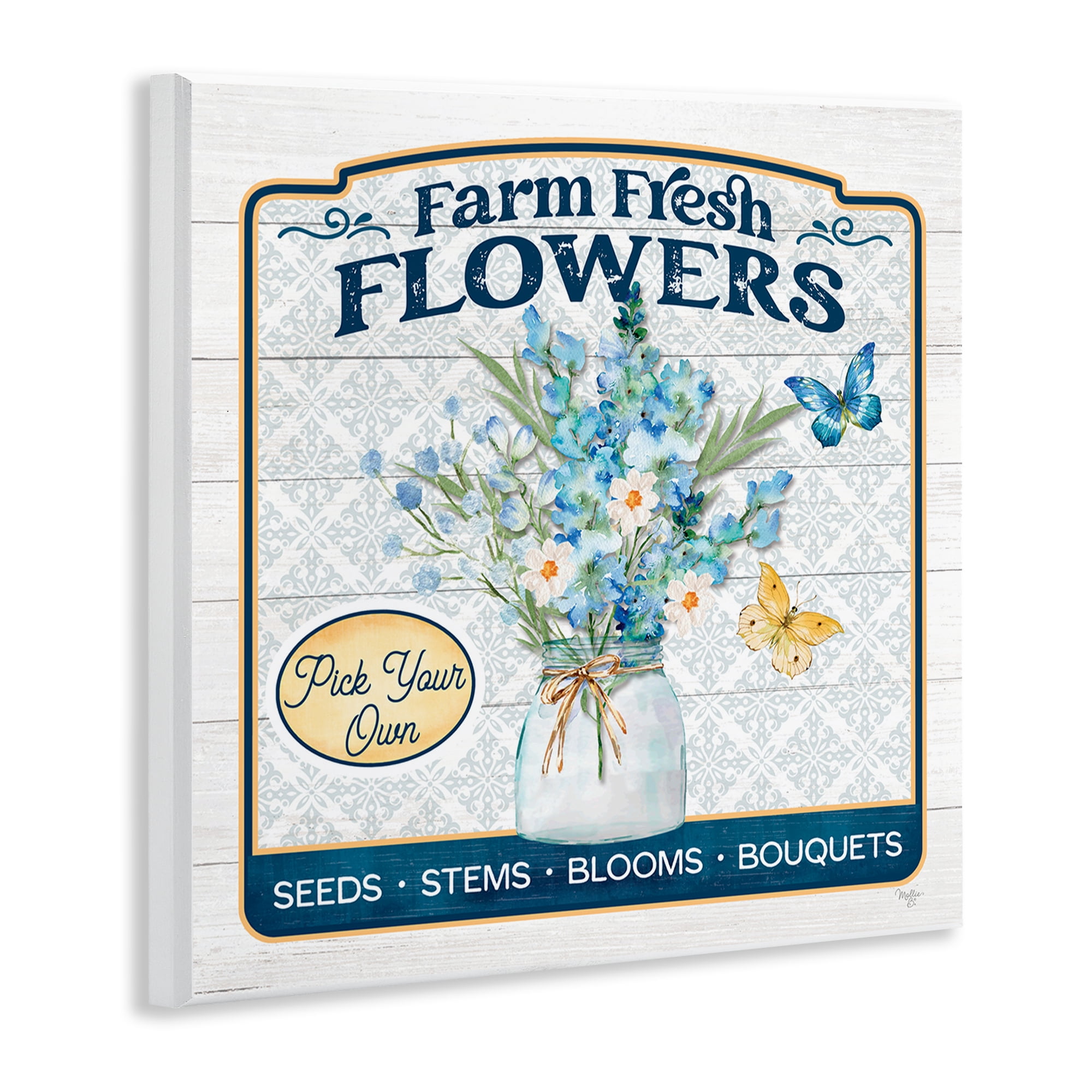 Stupell Industries Farm Fresh Flowers Botanical & Floral Painting Unframed Art Print Wall Art, 12 x 12