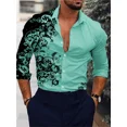 thumbnail image 1 of Camisa con estampado de calle informal para hombre nueva de , de lujo, a la moda, de alta calidad, con solapa y manga larga, talla grande, 1 of 6