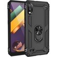 thumbnail image 3 of for LG K22 / LG K22 Plus/LG K32 Case with Tempered Glass Screen Protector, Dual Layer Hybrid Tank Armor Case with Kickstand Shockproof Soft TPU & Tough PC Back Cover, Black, 3 of 8