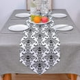 thumbnail image 3 of Cotton Linen Table Runners Halloween Skull Back and White Printed Kitchen Dining Burlap Table Decoration for Home Party Decor 13 x 90 Inch, 3 of 8