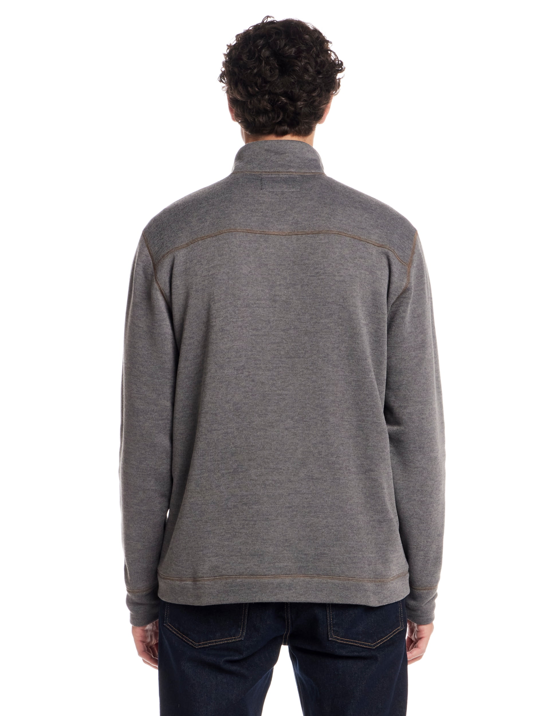 Frontier Threads Men's Long Sleeve Button Mock Neck Sweaterfleece