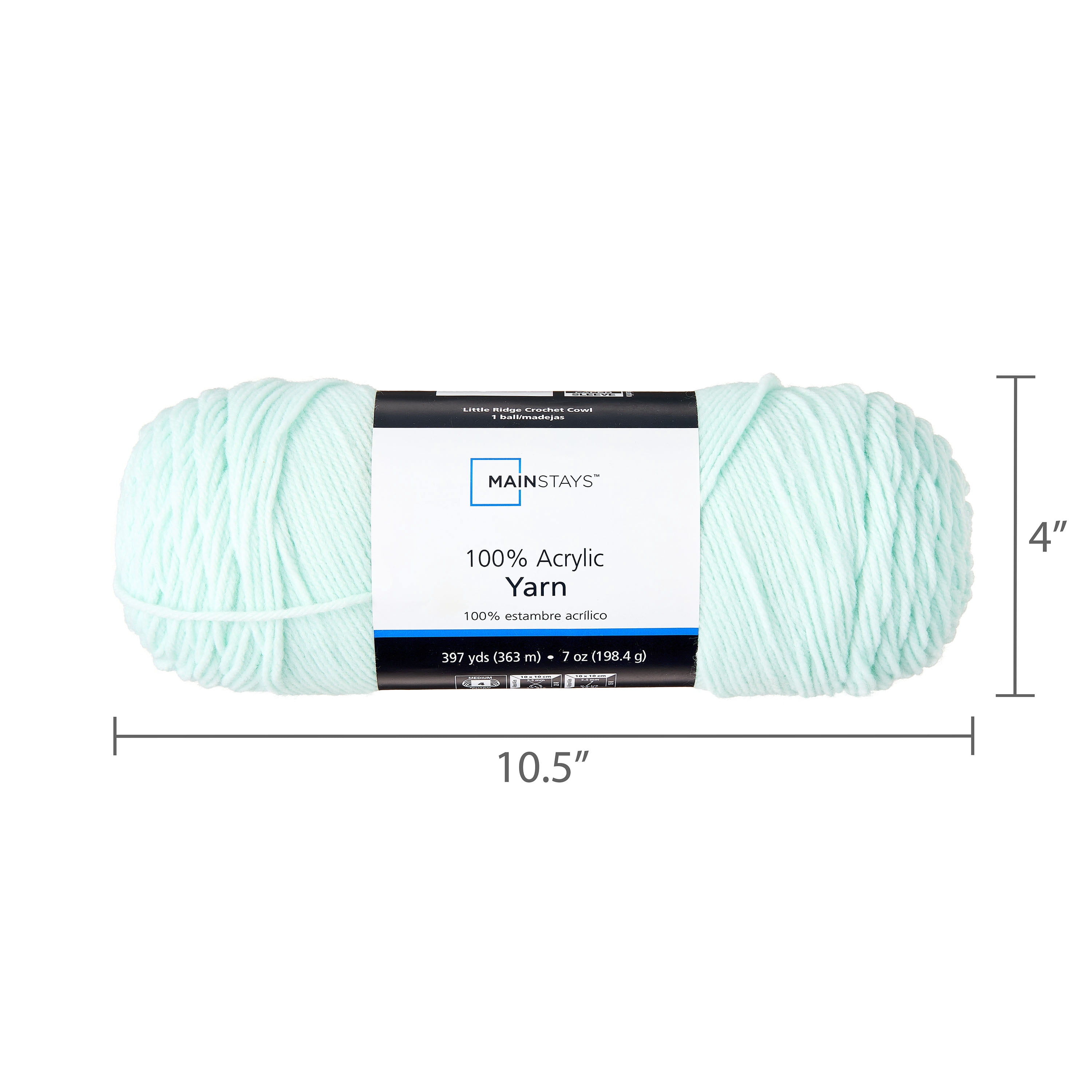 Mainstays Medium Acrylic Yarn, 7oz, Aqua Inlet