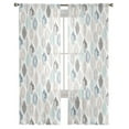 thumbnail image 3 of Teal Beige Tropical Leaves Sheer Curtains 96 Inches Long 2 Panels Set, Window Sheer Curtains for Living Room/Bedroom, Modern Abstract Art Aesthetics Light Filtering Rod Pocket Curtain 52'' x 96'' x 2, 3 of 7
