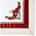 thumbnail image 2 of Decorative Printed Fruttela Tablecloth With Lace Trimming, Burgundy - 70" X 105", 2 of 6
