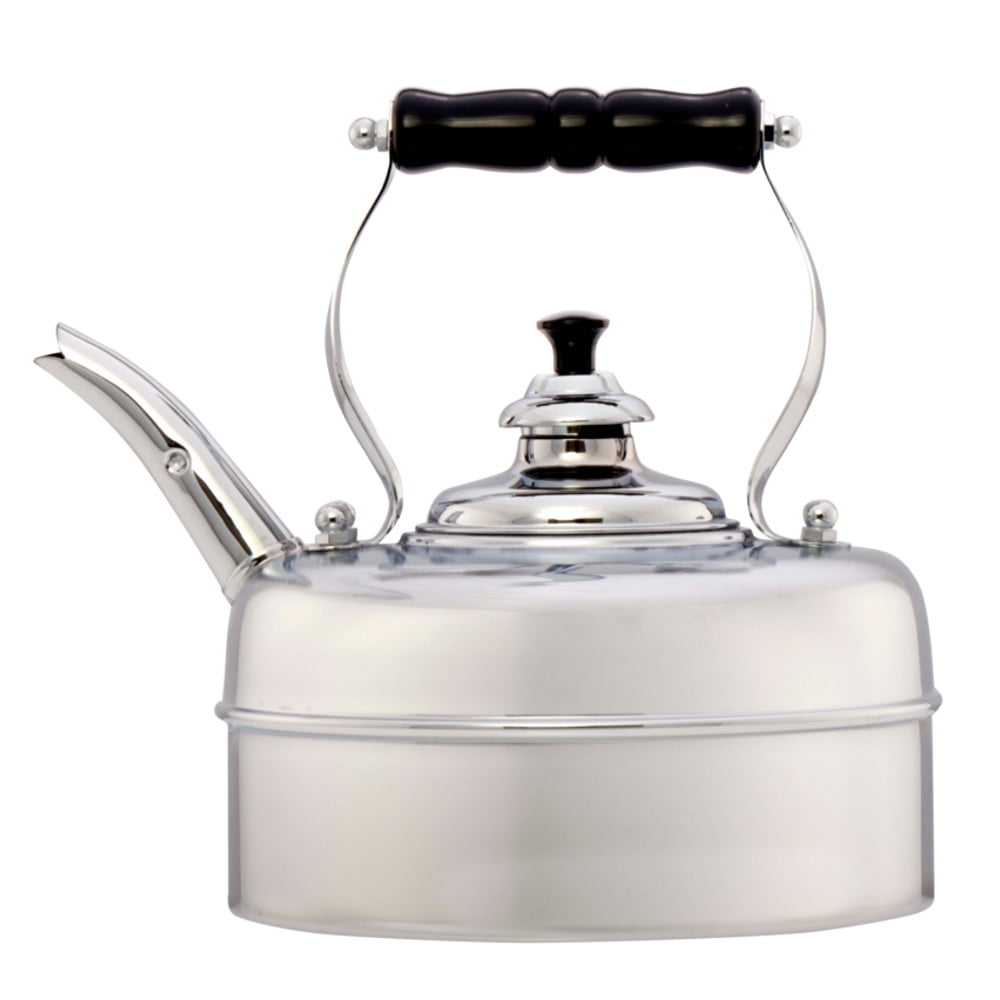 Simplex Kettles Kensington Solid Copper No. 3 Chrome Plated Finish 1.9 Quart Teakettle