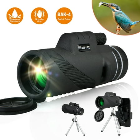 EEEKit 40x60 High Powered Monocular Telescope Smartphone Scope and Phone Tripod Stand Holder Compatible with iPhone Android for Bird Watching,