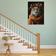 thumbnail image 3 of Mudket Leopard with Orange Flower Crown & Scarf Canvas Wall Art, Warm Autumn Boho Wall Prints Waterproof Canvas for Living Room Bedroom Home Decor , Framed Ready to Hang - 30"L x 20"W, 3 of 9