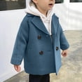 thumbnail image 4 of EnJoCho Boys Girls Winter Pe𝖺 Coat Dress Coats Notched Lapel Collar Double Breas𝗍ed Plaid Over Coats Long Jackets for Kids, 4 of 4