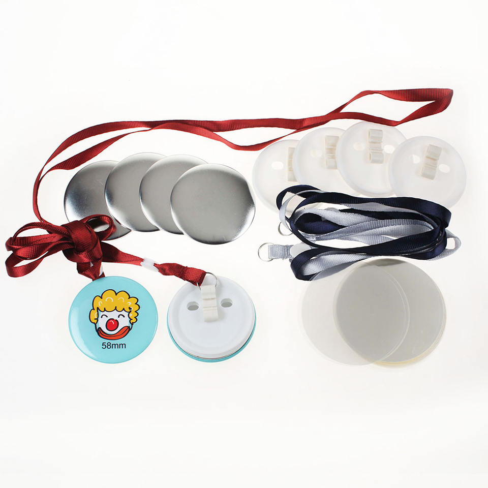 INTSUPERMAI 58mm Rope Tie Button 100 Sets/Pack for Button Maker Machine