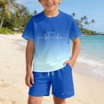 thumbnail image 4 of Tiijoy Summer Outfits for Girls Gradient Letter Short Sleeve Tshirt Shorts Set, Sizes 2-14, 4 of 4