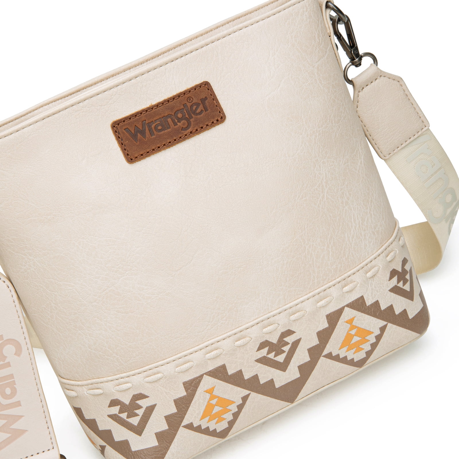 Wrangler Crossbody Purses for Women Two Tone Crossbody Bags Women Purses and Handbags, Art Tan
