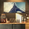thumbnail image 1 of Paris Paris Eiffel TowerVintage View from Ground - Cityscape Canvas Print, 1 of 3