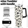 thumbnail image 2 of Western Cowboy Tumbler with Handle 40oz Brown Cowboy Hat Boots Cow Cacti Tumbler with Lid Straw Watercolor Wild West Stainless Steel Cup for Home Office Travel, 2 of 6