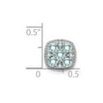 thumbnail image 5 of 925 Sterling Silver Rhodium Plated Aquamarine Square Shaped Pendant Slide, 5 of 5