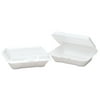 Genpak Foam Hinged Carryout Container, Shallow, 9-1/5x6-1/2x2-8/9, White, 100/BG, 2/CT