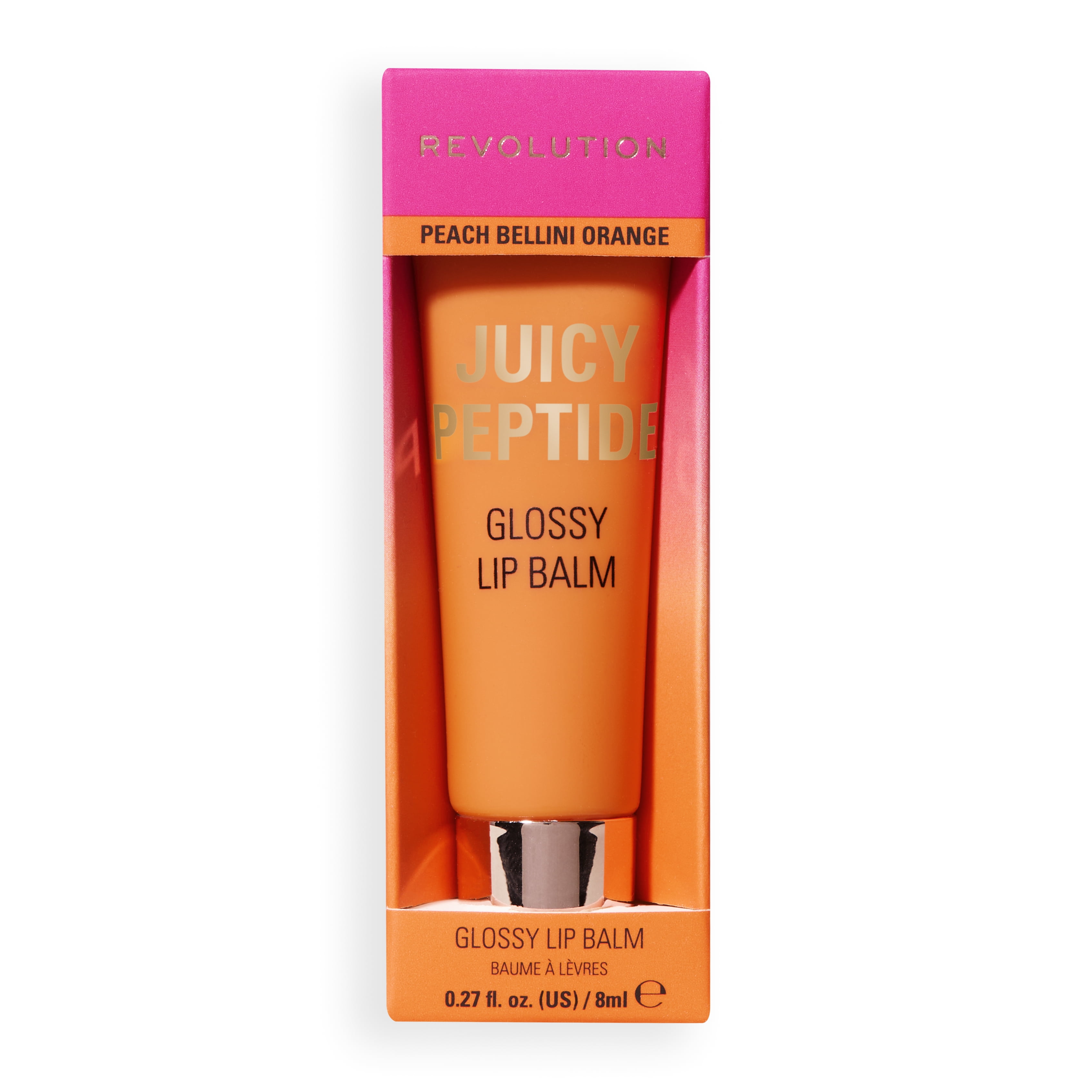 Revolution Juicy Peptide Hydrating Moisturizing Lip Balm with Peptides, Peach Bellini