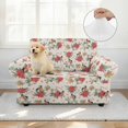 thumbnail image 4 of XYZCANDO Christmas Flower Stretch Sofa Slipcover 1 Piece Beach Tropical Couch Cover, 1 Seater Soft Elastic Bottom Sofa Slipcover for Living Room, 4 of 6