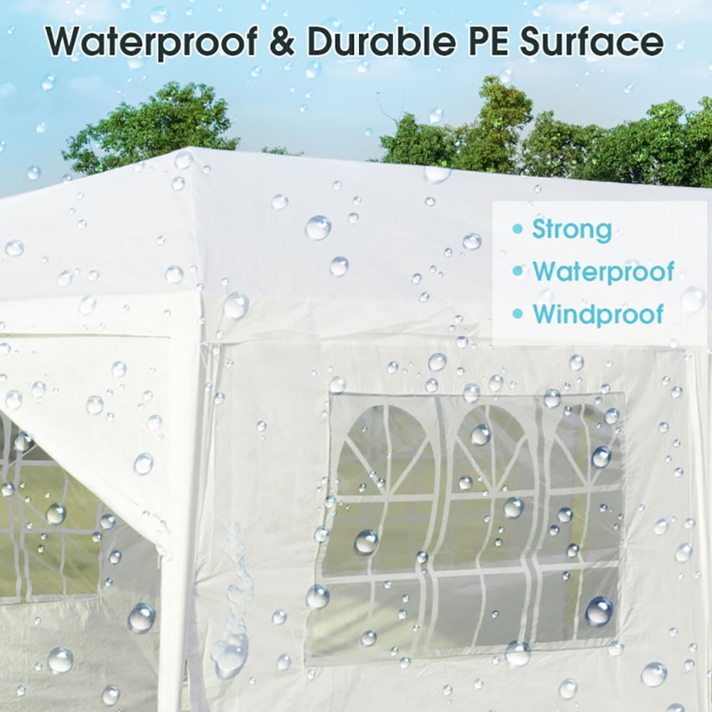 Aimee Lii 10 x 30 Feet Outdoor Canopy Tent with 6 Removable Sidewalls and 2 Doorways for Party Wedding BBQ Events, White