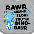 thumbnail image 4 of Inktastic Rawr Means I Love You in Dinosaur Valentine Boys or Girls Baby Bib, 4 of 4