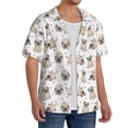 thumbnail image 2 of Gukieu Pugs Print Men's Short-sleeved Shirts, Button-down Pocket Shirts, T-shirts, Beach Vacation Travel Summer Clothing-3X-Large, 2 of 5