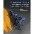 thumbnail image 6 of Bigzzia Gaming Chair with Footrest, Ergonomic Game Chair with Lumbar Support & Headrest, Height Adjustable with 360°Swivel Wheels, Blue, 6 of 10