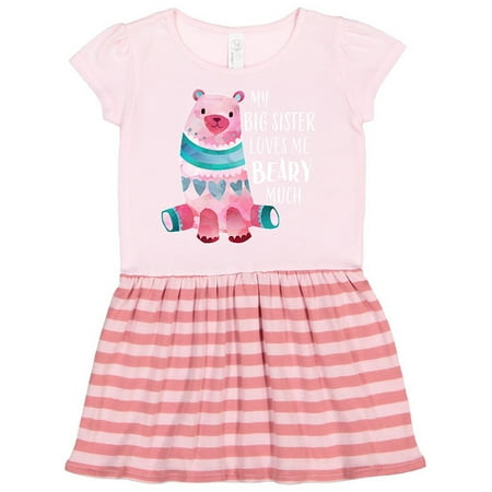 

Inktastic My Big Sister Loves Me Beary Much with Cute Bear Gift Toddler Girl Dress