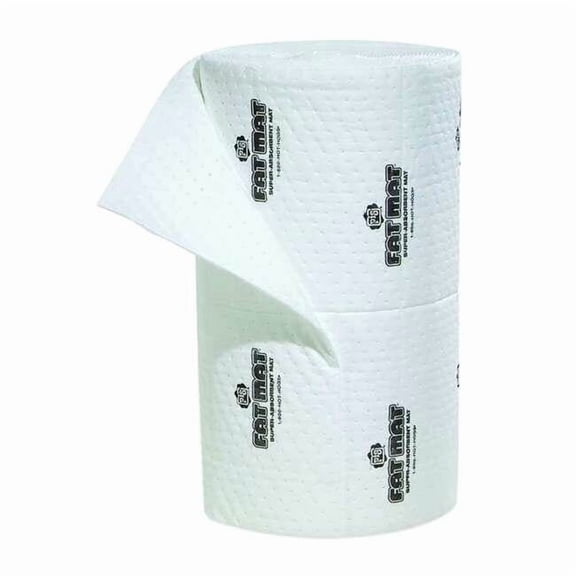 Pig Sorbent Roll, 40 gal, 32 in x 75 ft, Oil, White, Polypropylene MAT4102